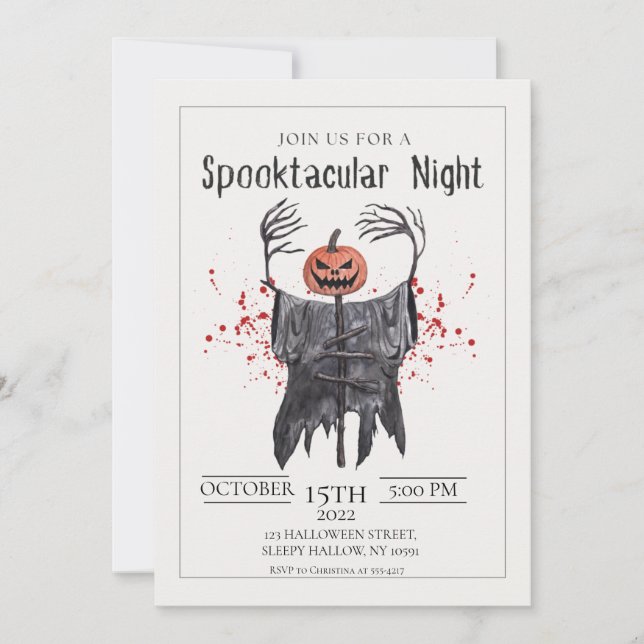 Spooktacular Halloween-Party Einladung (Vorderseite)