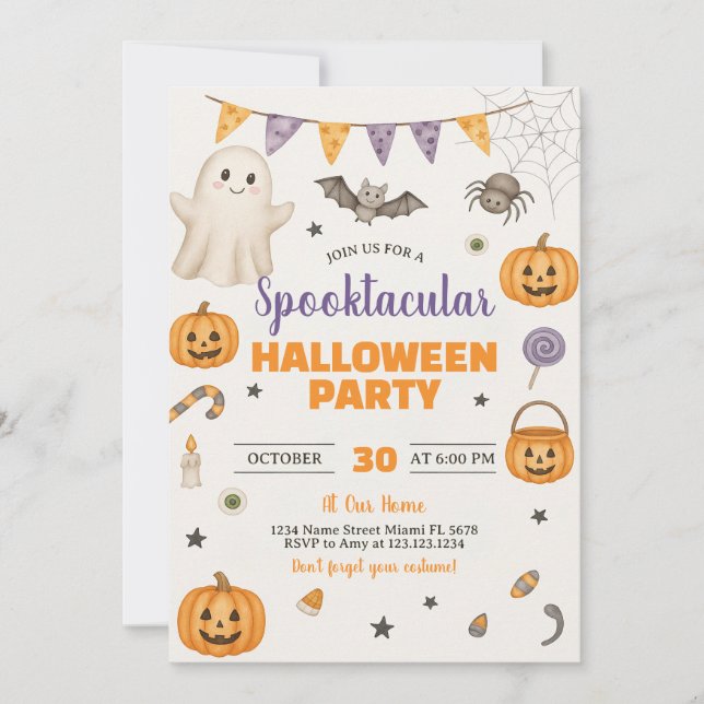 Spooktacular Halloween-Party Einladung (Vorderseite)