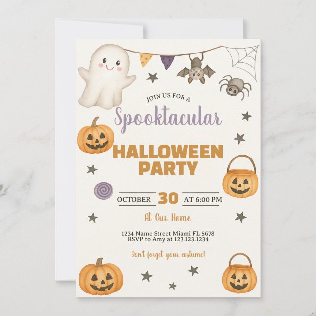 Spooktacular Halloween-Party Einladung (Vorderseite)