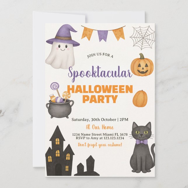 Spooktacular Halloween-Party Einladung (Vorderseite)