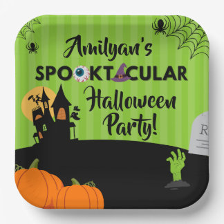 Spooktacular Halloween-Party Paper Plate 9" Pappteller