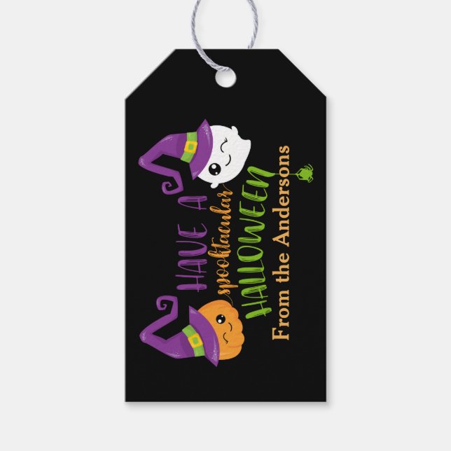 Spooktacular Halloween-Party Personalisiert Gefall Geschenkanhänger (Vorderseite)