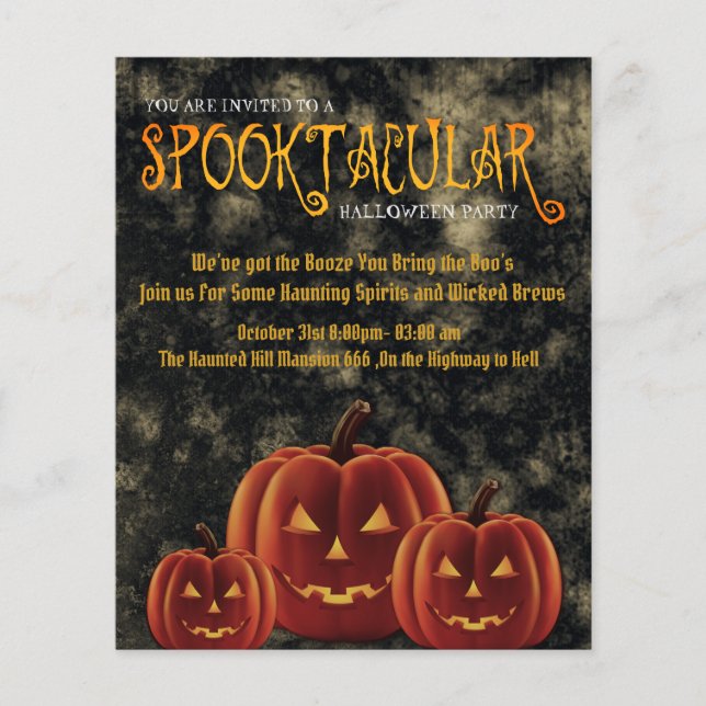 Spooktacular Halloween-Party Pumpkins Flyer (Vorne)