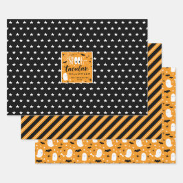 Spooktacular Halloween Patterns Geschenkpapier Set