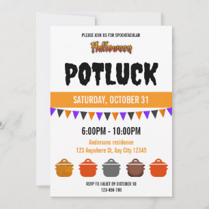 Spooktacular Halloween Potluck Einladung