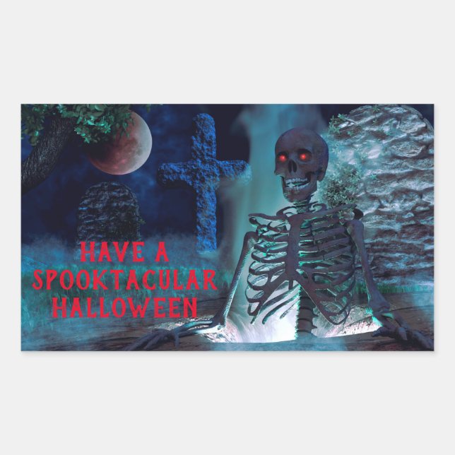 Spooktacular Halloween Rechteckiger Aufkleber (Vorderseite)