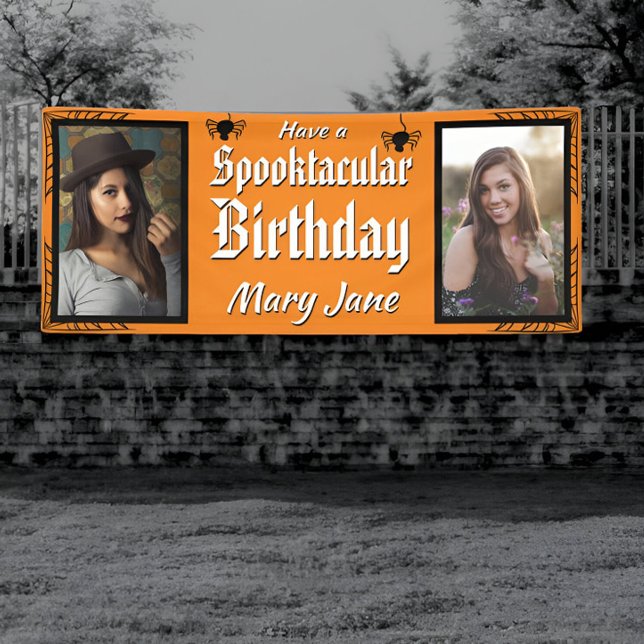 Spooktacular Halloween Spirit Foto Geburtstag Banner (Von Creator hochgeladen)