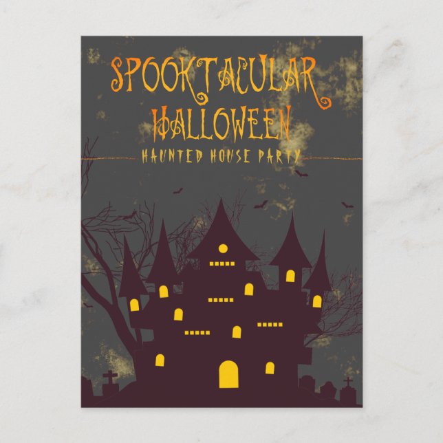 Spooktacular Halloween Spuk-House-Party Postkarte (Vorderseite)