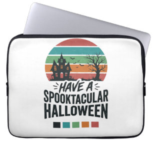 Spooktacular Halloween Vintage Gravur T-Shirt Des Laptopschutzhülle