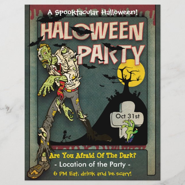 Spooktacular Halloween Zombie-Party Flyer (Vorne)