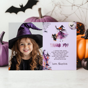 Spooktacular Hexenkarte Halloween-Party Danke Kart Einladung