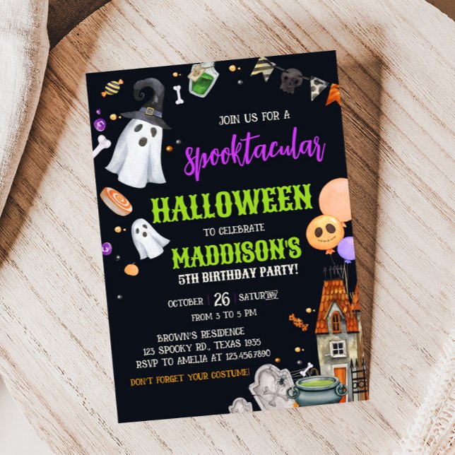 Spooktacular Kids Costume Halloween Party Einladung (Spooktacular Costume Kids Halloween Birthday Party Invitation)