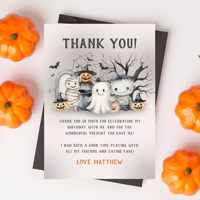 Spooktacular Kids Halloween Dankeskarte (Von Creator hochgeladen)