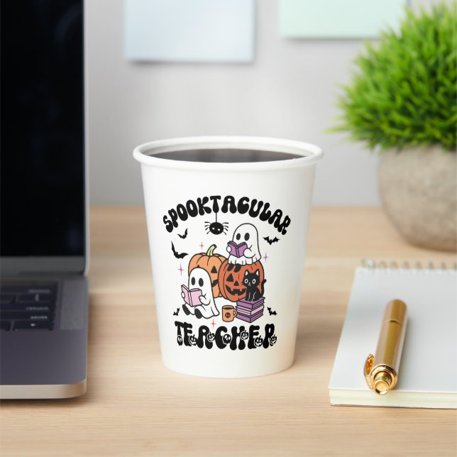 Spooktacular Lehrer Halloween Geister & Pumpkins Pappbecher (InSitu)