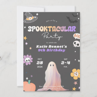 Spooktacular Niedlich Halloween Geburtstagsparty E Einladung