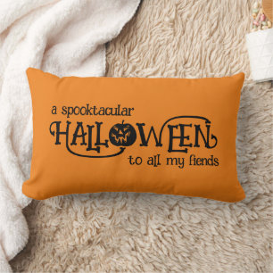 Spooktacular Orange Halloween Jack-o-Lantern Lendenkissen