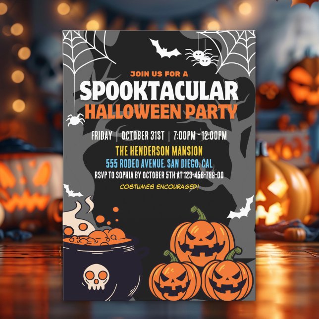 Spooktacular Party Funny Halloween Einladung (Von Creator hochgeladen)