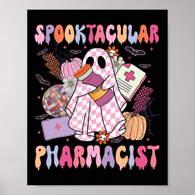 Spooktacular Pharmacy Week Spooky Ghost Poster (Vorne)