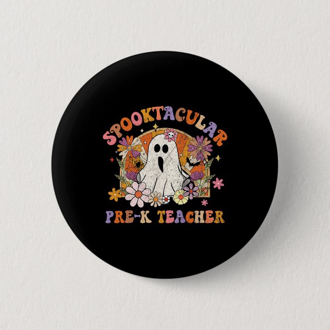Spooktacular Pre-K Lehrer Happy Halloween Matchin Button (Vorderseite)