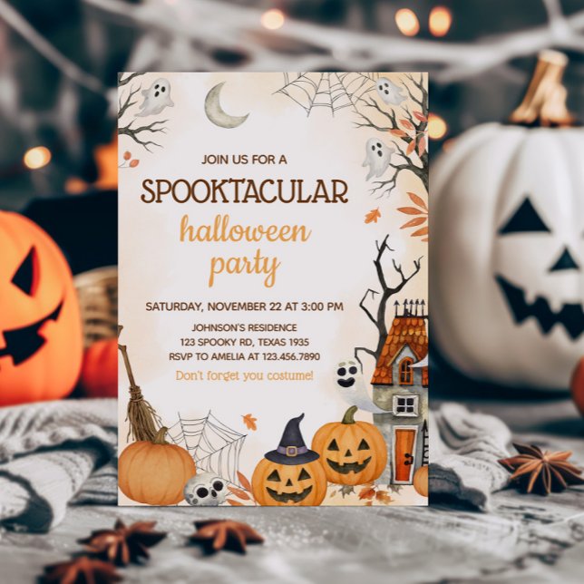 Spooktacular Pumpkin-Halloween-Party Einladung (Spooktacular Halloween Party Invitation)
