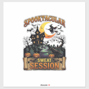 Spooktacular Schweiß-Session Spukhaus Hexe Cau Aufkleber