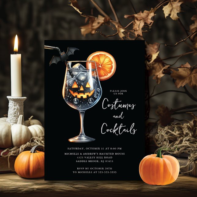Spooktacular Sips Cocktail Halloween-Party Einladung (Von Creator hochgeladen)
