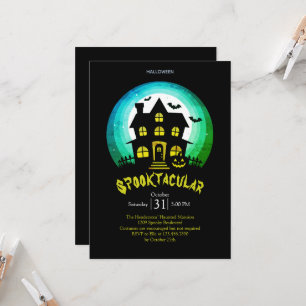 Spooktacular Spookular House Halloween-Party Karte
