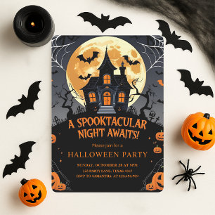 Spooktacular Spuk House Halloween-Party Feiertagskarte