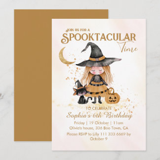 Spooktacular Time Halloween Hexenmädchen Geburtsta Einladung