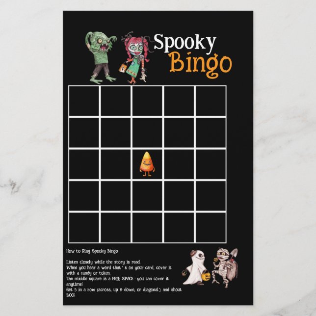 SpooktacularHalloween Bash Spooky Bingo Card Flyer (Vorne)