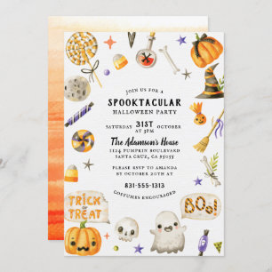 Spooktakuläres Halloween-Party  Niedliches rustika Einladung