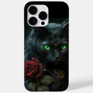 SPOOKWASSERFARBE SCHWARZE KATZE MIT SINGLE-ROTE RO Case-Mate iPhone 14 PRO MAX HÜLLE
