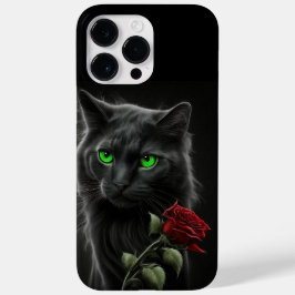 SPOOKWASSERFARBE SCHWARZE KATZE MIT SINGLE-ROTE RO Case-Mate iPhone 14 PRO MAX HÜLLE