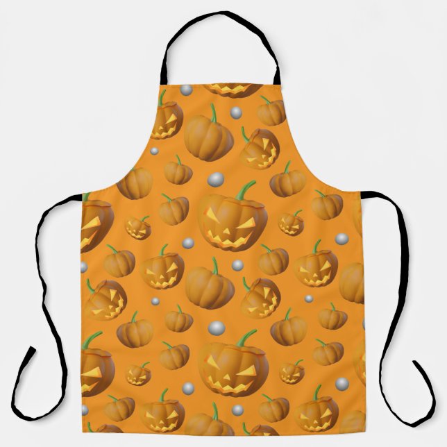 Spooky 3D Jack O'Lantern Pumpkin Pattern Schürze (Vorderseite)