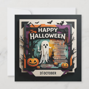 Spooky 3D Papier schneiden Halloween-Party Einladu