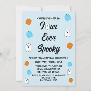 Spooky 4. Geburtstag Einladung
