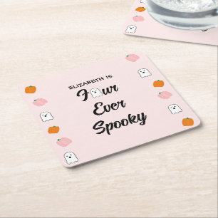Spooky 4. Geburtstag Rechteckiger Pappuntersetzer