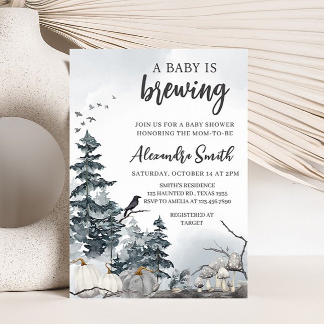 Spooky A Baby wird Baby-Dusche Einladung (Spooky Pumpkin Baby Shower Invitation )