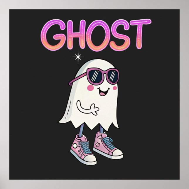 Spooky aber Cool Ghost Poster - Fun Halloween (Vorne)