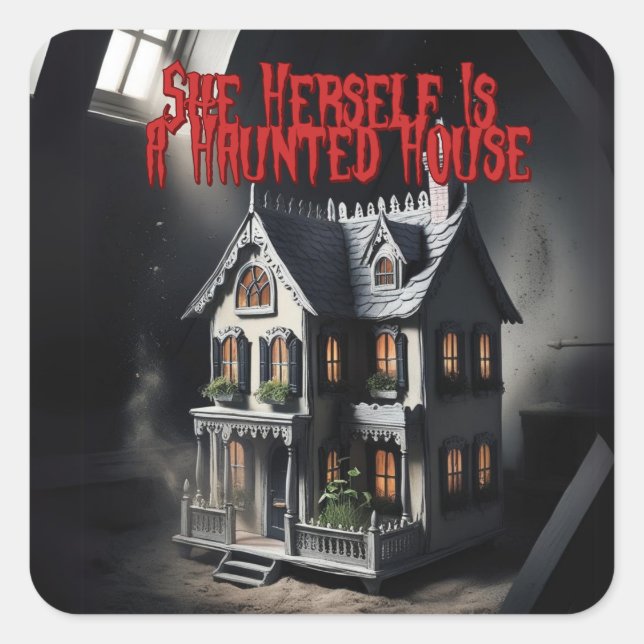 Spooky aber machen es Mini Quadratischer Aufkleber (Vorderseite)