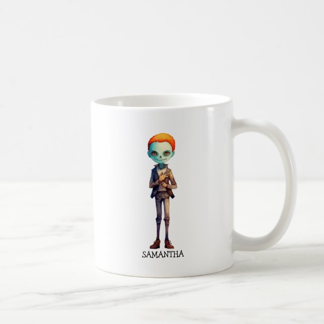 Spooky, aber Niedlich Zombie Kid - Adorable Macabr Kaffeetasse (Rechts)