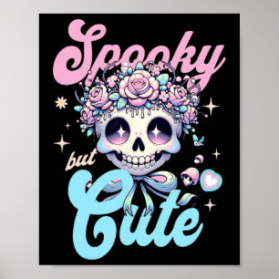 Spooky, aber Niedliche Schädel Blume Halloween Pas Poster