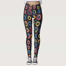 Spooky Abstract Colorful Monster Eyeball Halloween Leggings