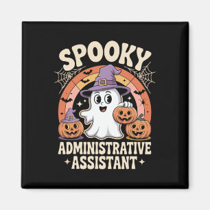 Spooky Administrative Istant Ghost Pumpkin Hallowe Magnet