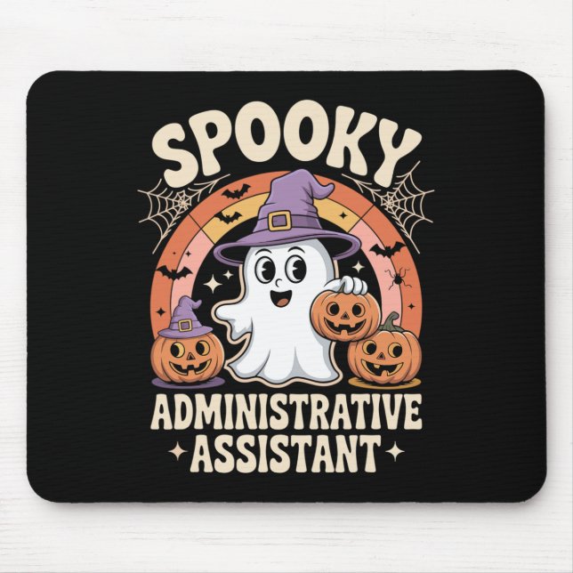 Spooky Administrative Istant Ghost Pumpkin Hallowe Mousepad (Vorne)