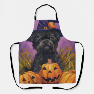 Spooky Affenpinscher Halloween Hexe und Pumpkin Schürze