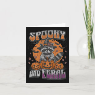 Spooky and Feral Groovy für Raccoon Liebhaber Racc Karte