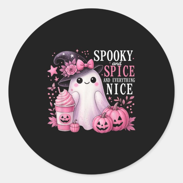 Spooky And Spice And Everything Nice Halloween Pin Runder Aufkleber (Vorderseite)