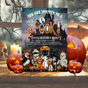 Spooky Animal Costume Party Einladung
