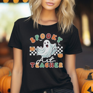 Spooky Art Teacher Halloween Retro T - Shirt